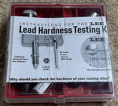 lee 90924 lee precision lead hardness testing kit|lee lead hardness testing.